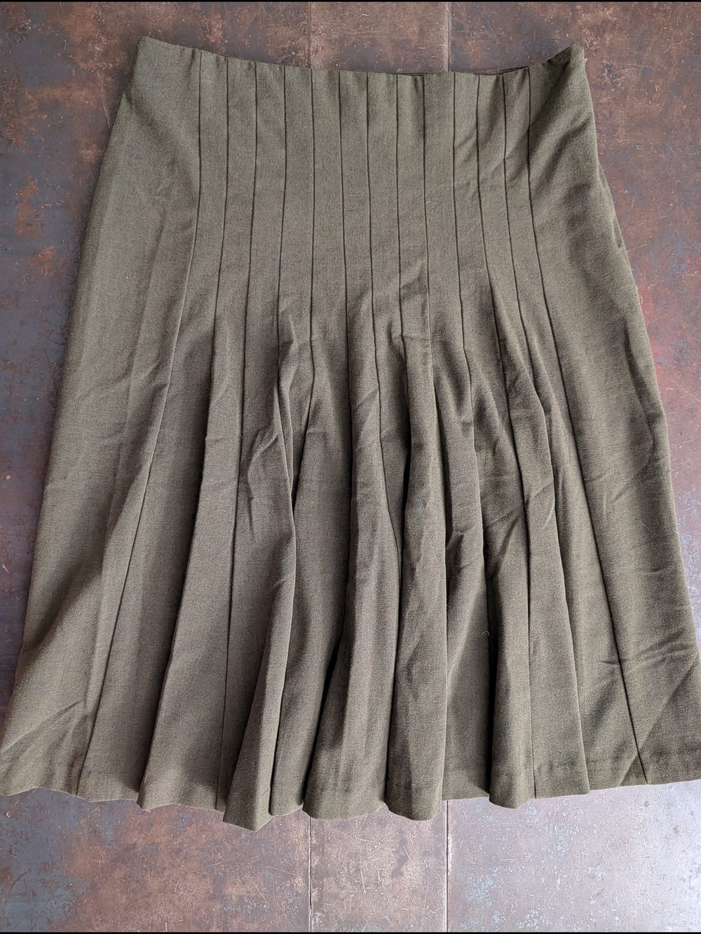 Grace Elements Olive Pleated A-Line Skirt